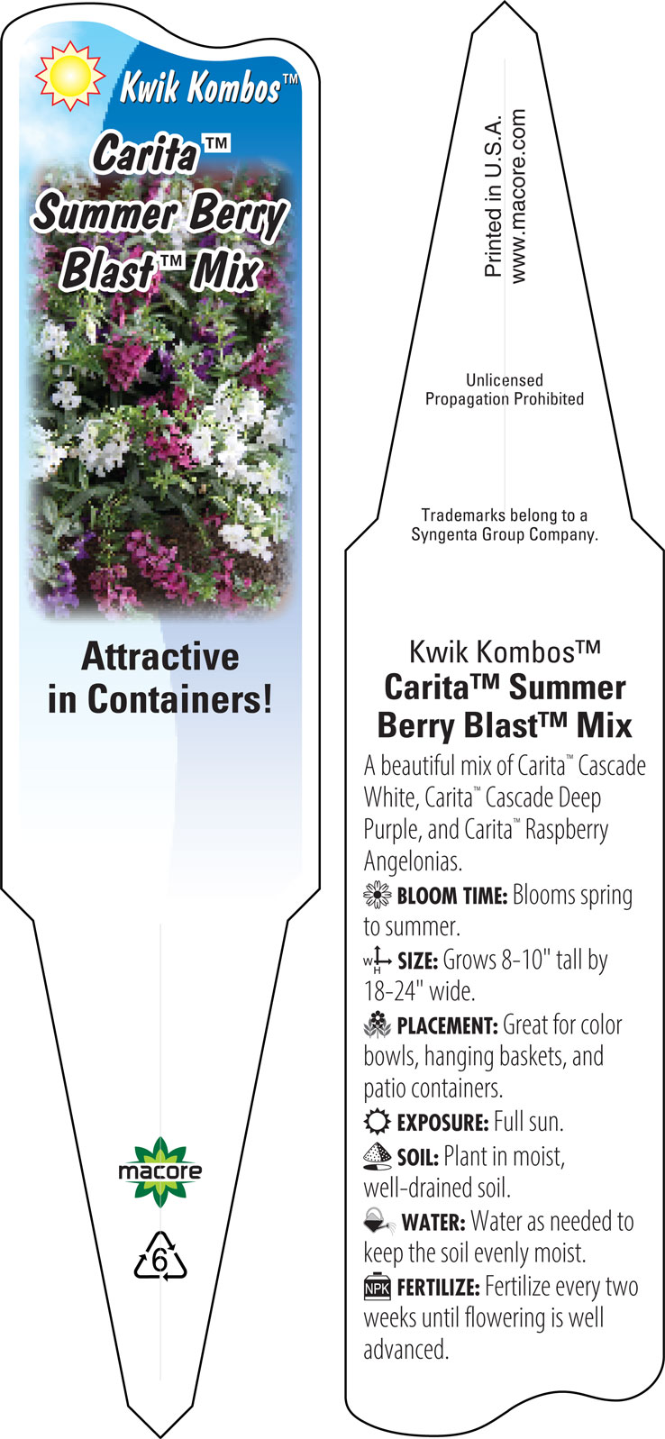 Macore Stakes Tags Labels for the Horticulture Industry